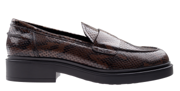 AGL Loren College Brown print Mokassin