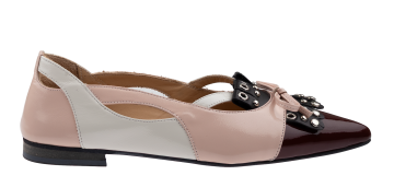 Babouche Dunja Bordo Nude Off White Ballerina