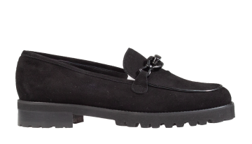 Paulette 706M schwarz Veloursleder Slipper