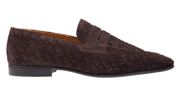 San Rossini 6026 vlecht dark brown mocassin
