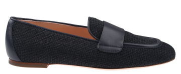 AGL Sheryl Raffia nero Mokassin