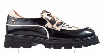 Babouche Evita Black print combi Slipper