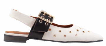 Babouche Samee Off White Slingback Ballerina