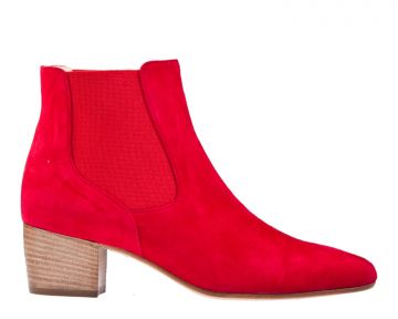 Cervone 111 rot velour Chelsea Stiefelette.