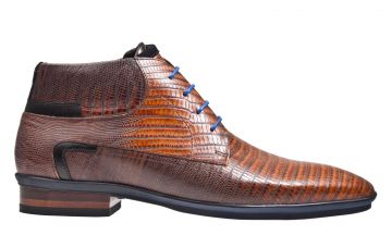 Floris van Bommel Hakki 03.00 SFM-50059-23-01 H cognac lizardprint Schnürboot