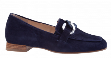 Hassia 5-30-0846 blau Veloursleder Slipper