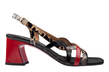 Legazelle 628 Red Black panter Sandale