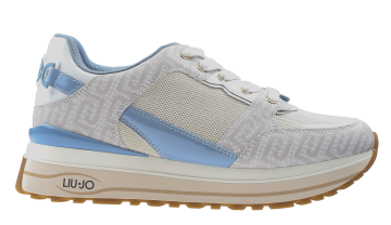 Liu Jo Maxi Wonder BA6015 White Jeans Raffia Sneaker