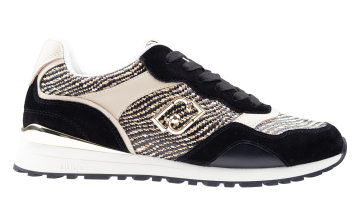 Liu Jo Maxi Wonder BA6015 Black Cow Raffia Sneaker