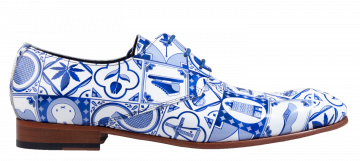Mascolori Delftsblauw Tiles Blue Schnürschuhe