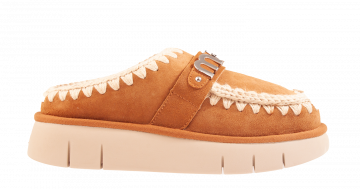 Mou Bounce Clog Metal Logo cognac Pantolette