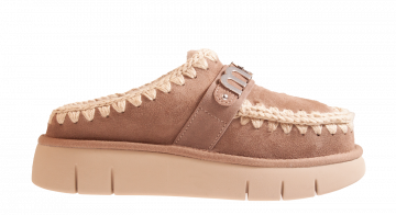Mou Bounce Clog Metal Logo Taupe Pantolette
