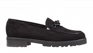 Paulette 706M schwarz Veloursleder Slipper
