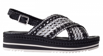 Pons Quintana 11540 Black Silver White Sandale