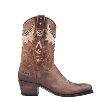 Sendra 14298 cognac nubuck Westernstiefel