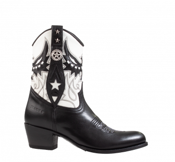 Sendra 14298 Black White Westernboot