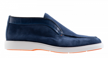 Santoni 17823 blau Veloursleder Slipper