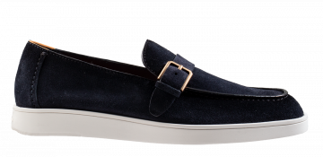 Santoni 18036 blau Veloursleder Slipper