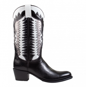 Sendra 18713 black white combination Westerboot