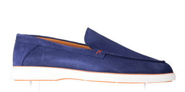 San Rossini 6118 Kobalt blauw Veloursleder Loafer