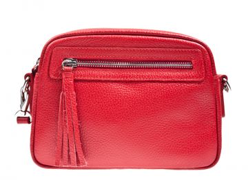 Chantal 1993 rot crossover leder Handtasche.