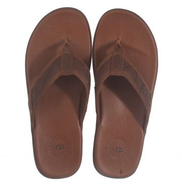 UGG Seaside Flip Leather cognac Pantolette