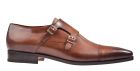 Santoni 10053 cognac kalbsleder Dopper-Monkstrap Slipper