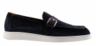 Santoni 18036 blau Veloursleder Slipper