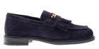 Tommy Hilfiger Chain Fringe Leather Blue Loafer