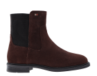 Tommy Hilfiger Enamel Flag suède Ankle Brown Chelsea Boot