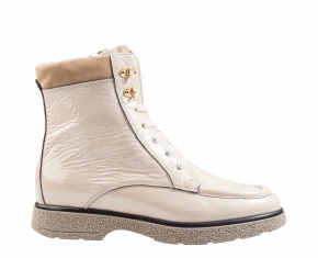 DL-Sport 5905 licht taupe Lackleder Schnürboot