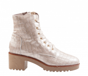 DL-Sport 5931 beige Kroko Lackleder Schnürboot