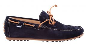 Floris van Bommel 15053/02 H blau Veloursleder Mokassin