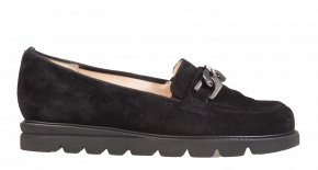 Hassia 6-30-1578 schwarz Veloursleder Slipper