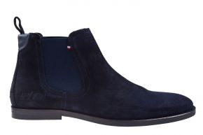 Tommy Hilfiger Signature Hilfiger Veloursleder blau Chelsea