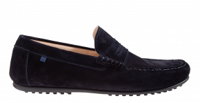 Van Bommel SBM-40017-41-01 H blau Veloursleder Mokassin.