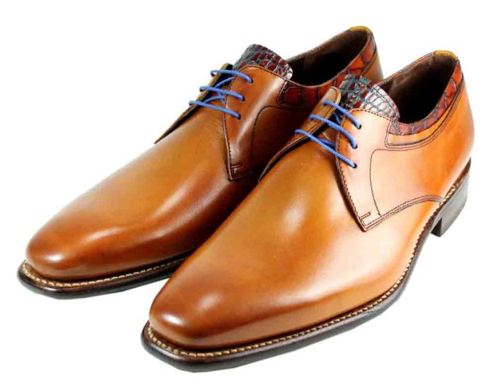 Floris van Bommel 14302/00 H cognac veterschoen
