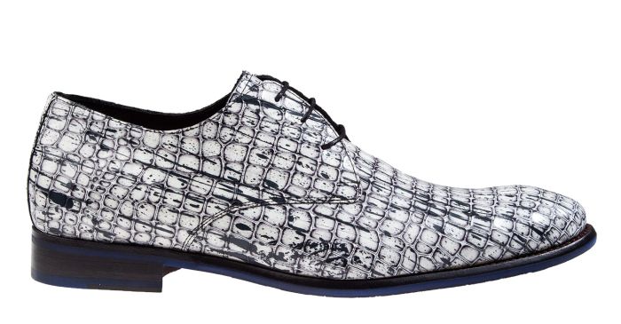 Floris van Bommel 18167/10 G1/2 white lak kroko Schnürschuhe